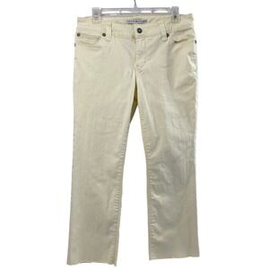 Tommy‎ Hilfiger Jeans Womens Size 10 Pale Yellow Denim Straight Raw Hem Mid Rise